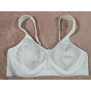 Champion 36C 36 C Sports Bra Comfort Straps Stretch Underwire White Mesh Panels